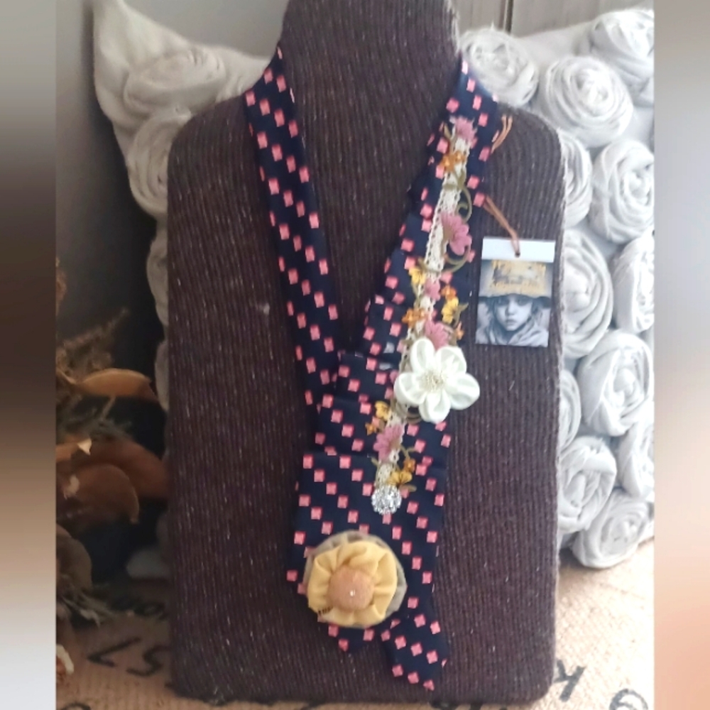 SOLD Upcycled Tie Necklace: